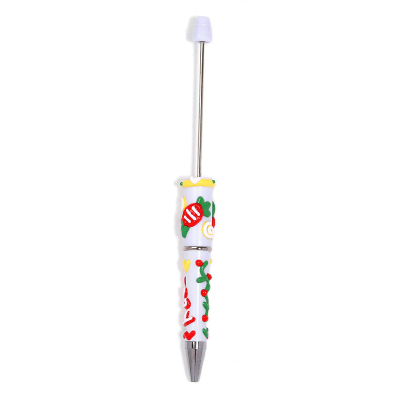 Christmas Hand Painted Beaded Pen