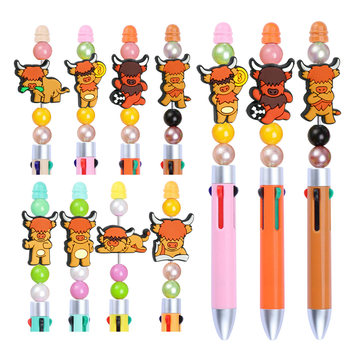 Cartoon Highland Cow Silicone Focus Beads Silicone Focus Beads