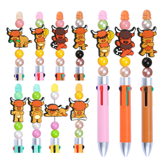 Cartoon Highland Cow Silicone Focus Beads Silicone Focus Beads