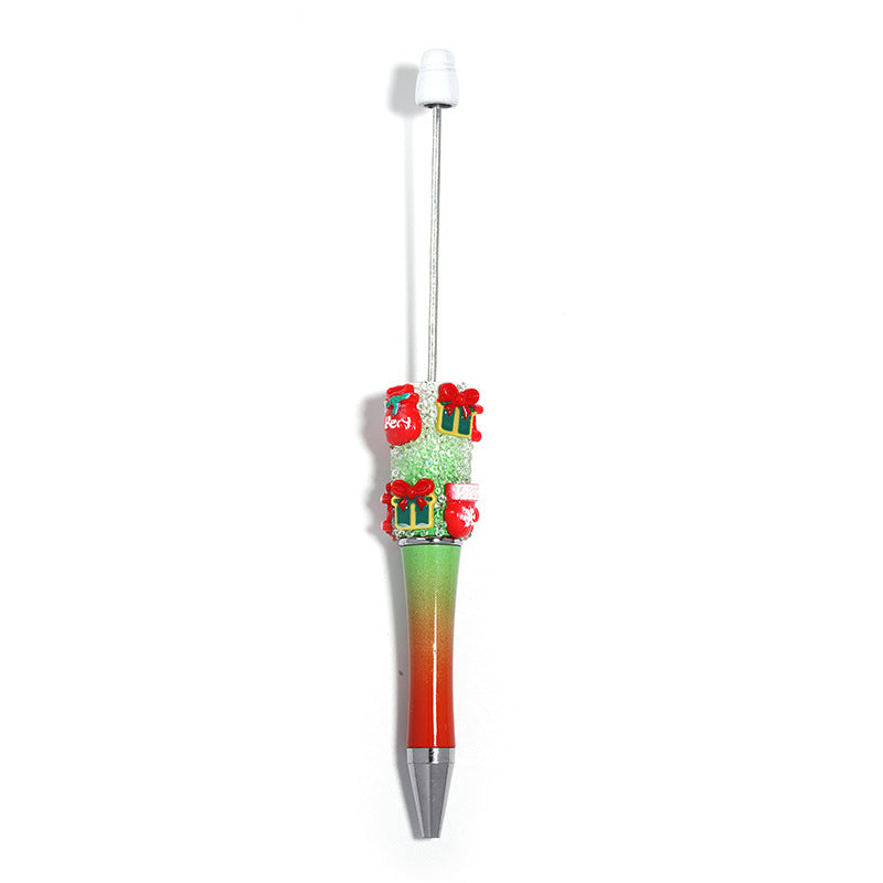 Christmas Flower Stringed Pearls Pen