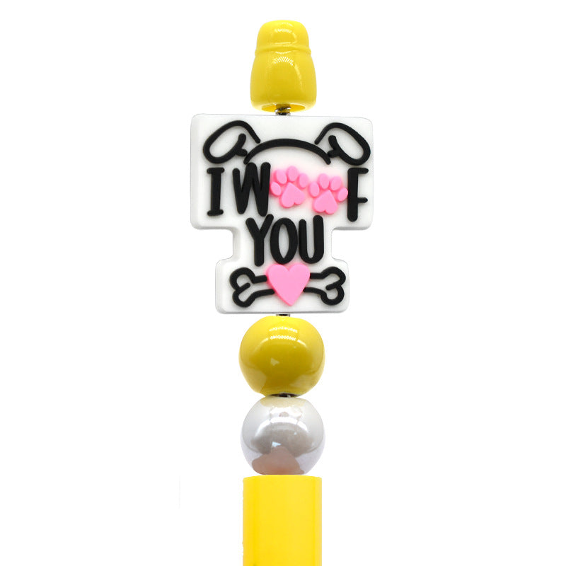 Cartoon Cute Animal Beaded Pen Silicone Focal Beads