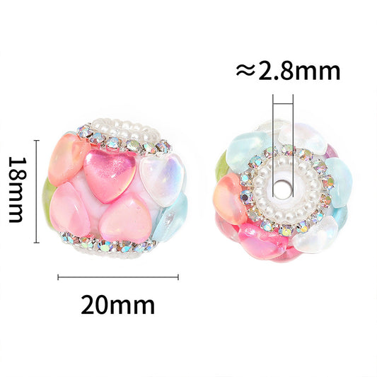 Heart-shaped Diamond-encrusted Beads