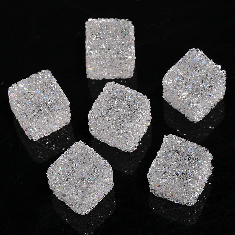 Candy Color Rhinestone Soft Sugar Square Beads