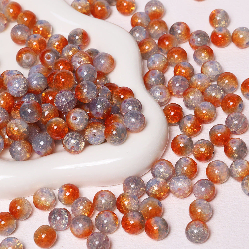 10mm Crackle Beads Jade  Glass Beads