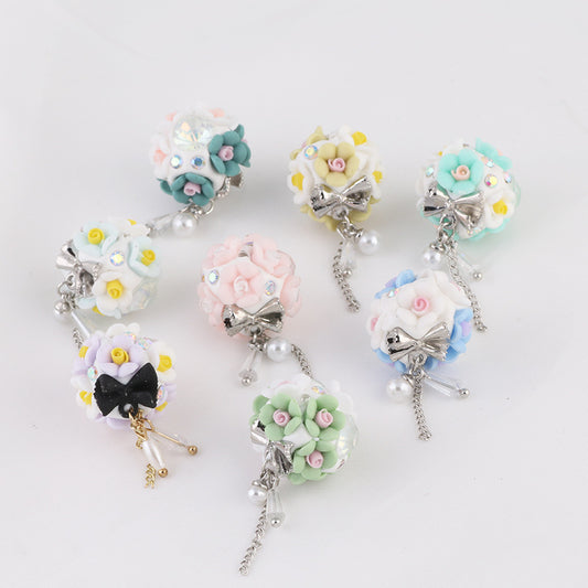 Flower Beads Luminous Gemstone Tassel Flower Soft Clay Beads