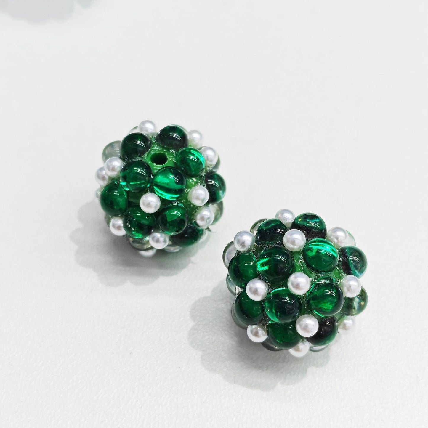 Straight Hole Cat Eye Pearl Flower Ball Beads