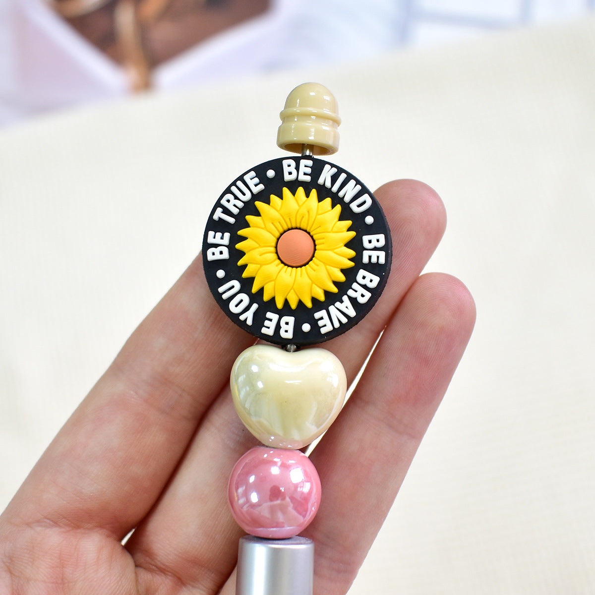 Sunflower Flower Patch Silicone Focus Beads Silicone Focus Beads