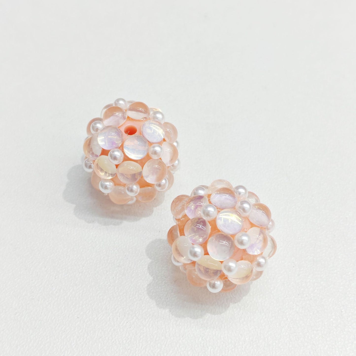 Straight Hole Cat Eye Pearl Flower Ball Beads