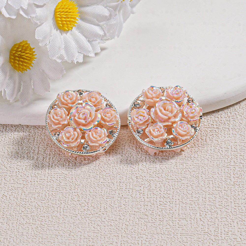 Round Double-Sided Resin Beads Gold and Silver Beads