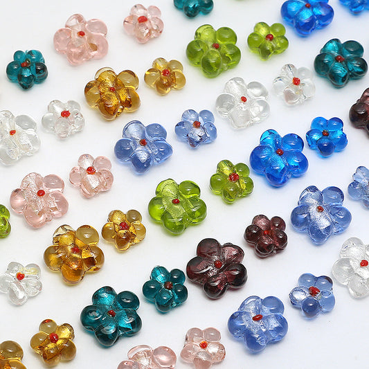 Glass Flower Sweet Ins Style Glass Loose Beads Beading Materials