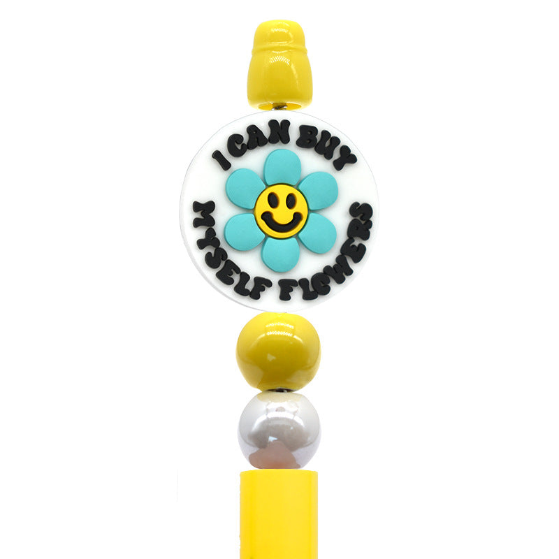 Cute Flower Handmade Beaded Silicone Focal Beads