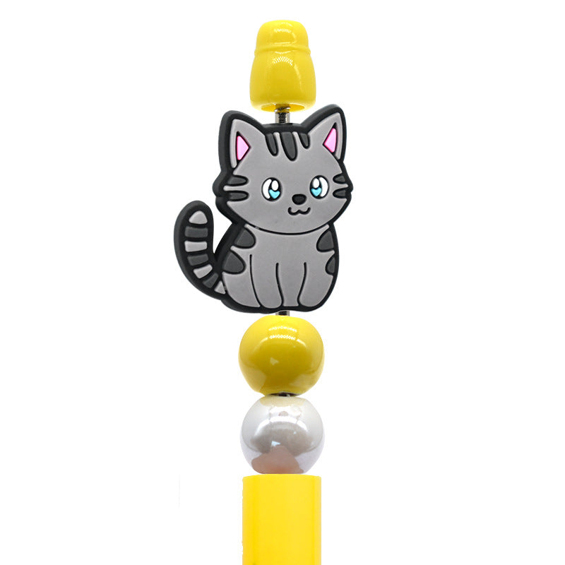 Cat Beaded Pen Silicone Focal Beads