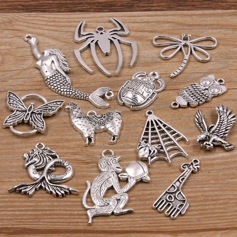 12 Styles Mixed Sizes Cross-Border Animal Charms