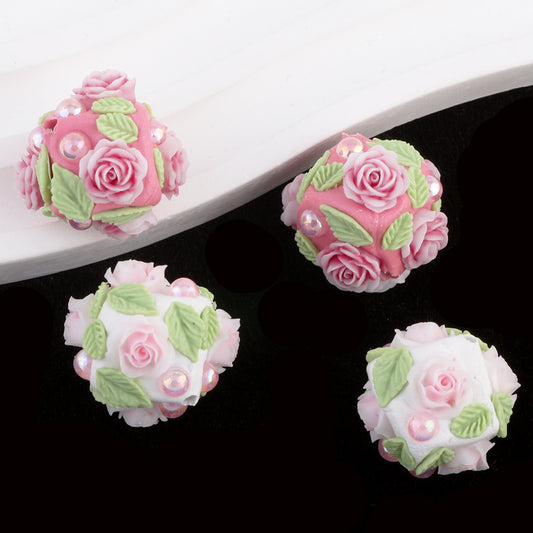 Fresh Flower Ball Drill Ball Pen Straight Hole Beads