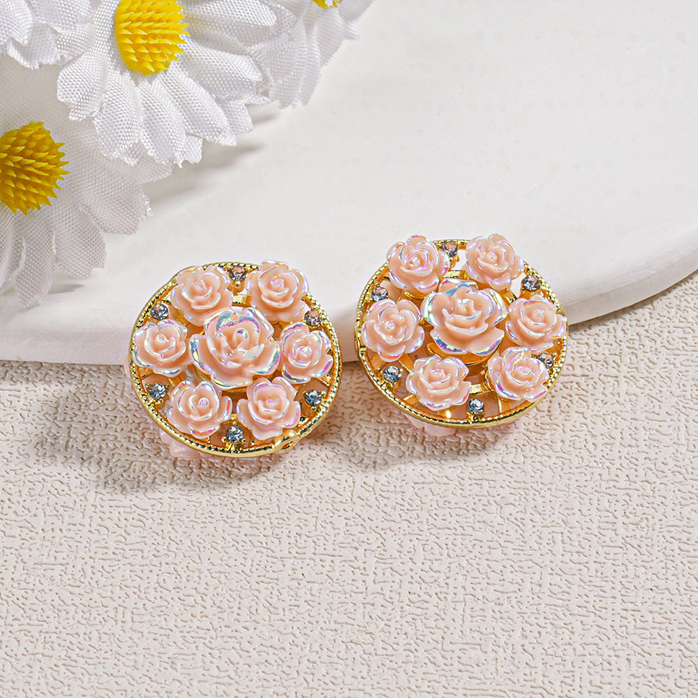 Round Double-Sided Resin Beads Gold and Silver Beads