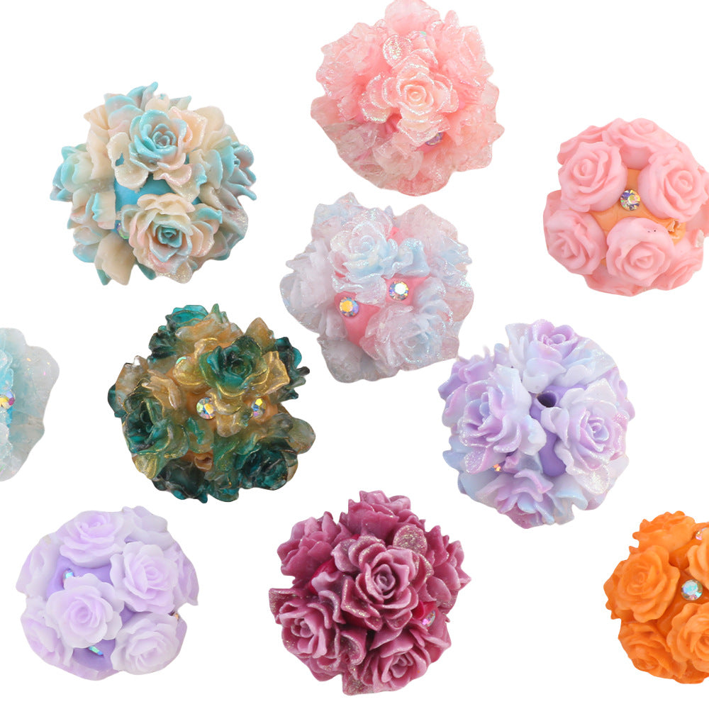 3d artificial soft rose flower ball