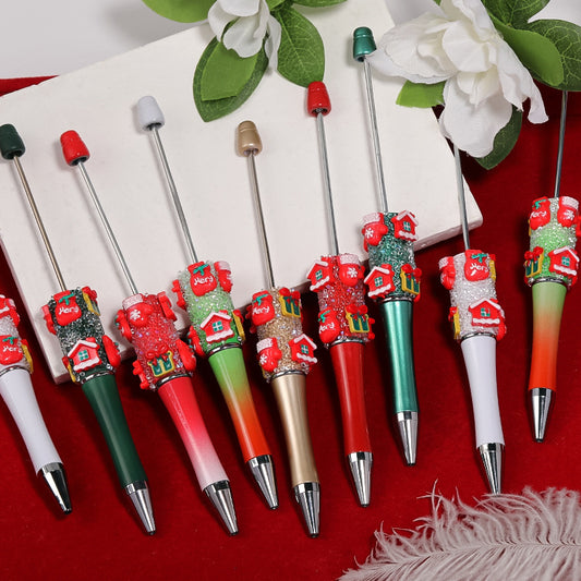 Christmas Flower Pearl Beaded Pen
