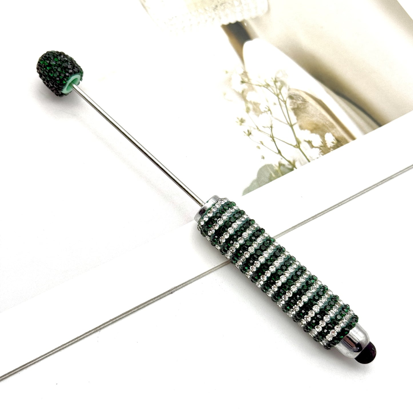 Touch screen Striped Full Diamond Beaded Pen