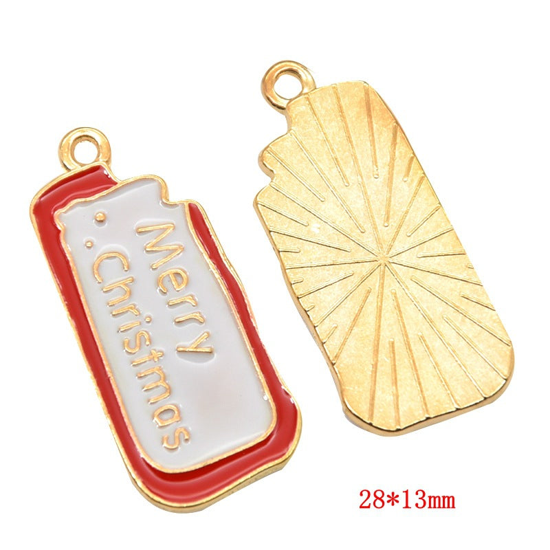 10 Pcs Christmas Series Alloy Hanging Ornaments