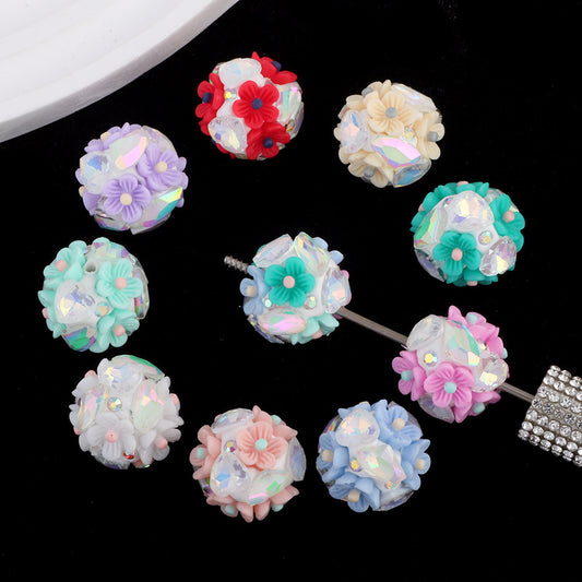 Flower Beads Luminous Zircon Flower Balls