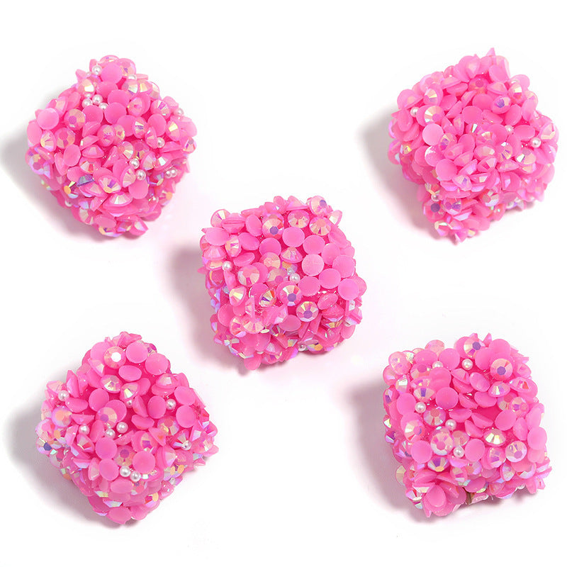 Colorful Resin Drill Soft Sugar Square Through-hole Beads
