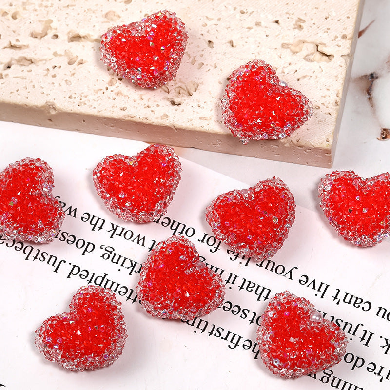 Colorful Rhinestone Soft Sugar Heart Drill Ball