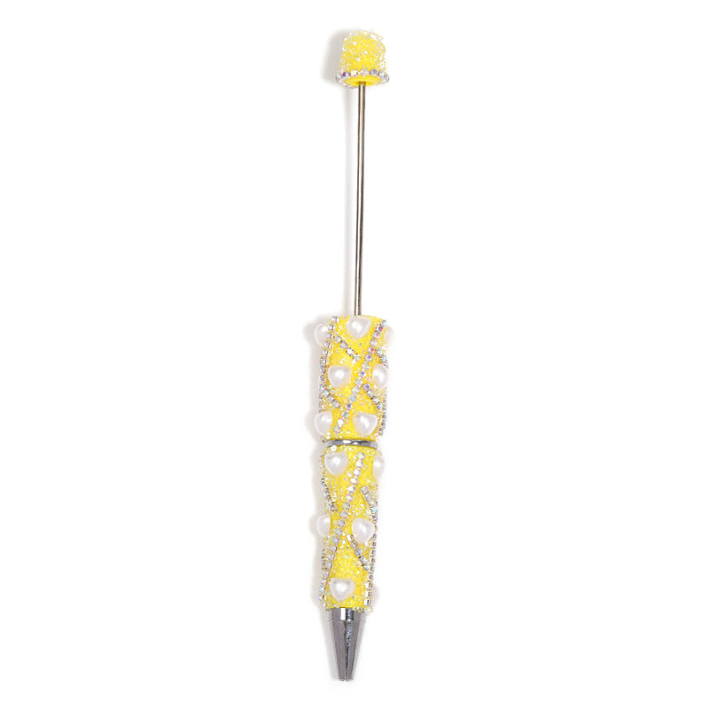 Heart Shape Pearl Full Diamond Beaded Pen