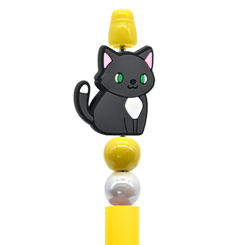 Cat Beaded Pen Silicone Focal Beads