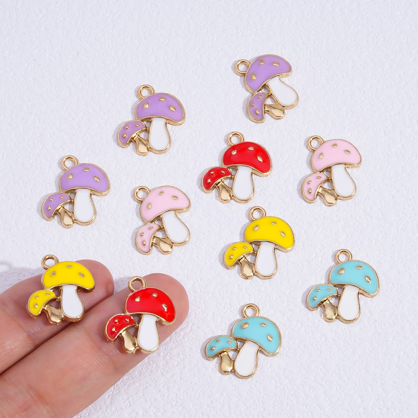 Cartoon Multicolor Double Mushroom Pendant