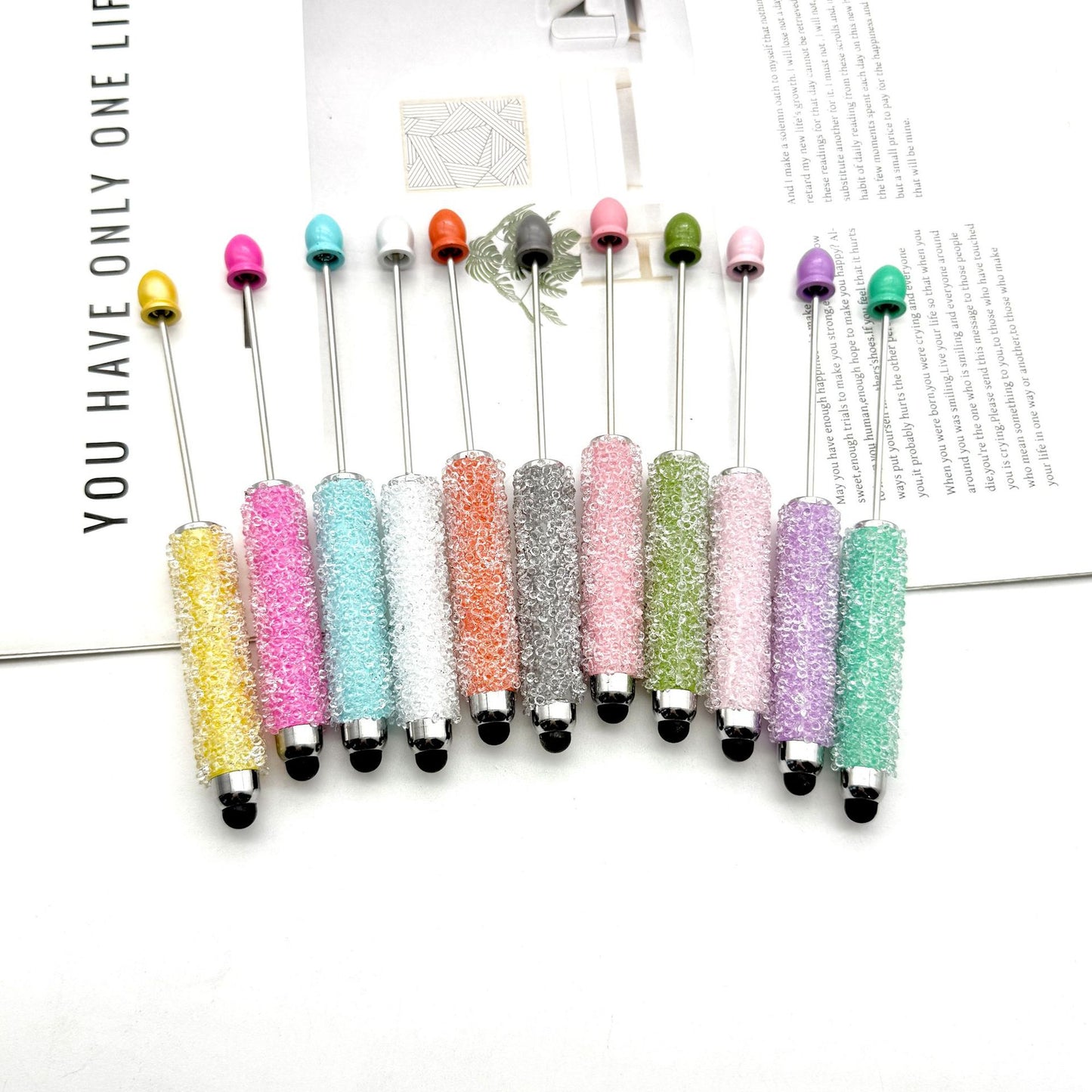 Resin Gypsophila Touch Screen Beaded Pen
