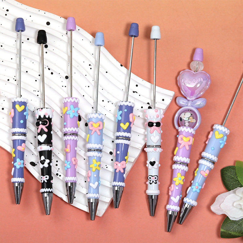 5 Pcs Hand-painted Bowknot Beaded Pen