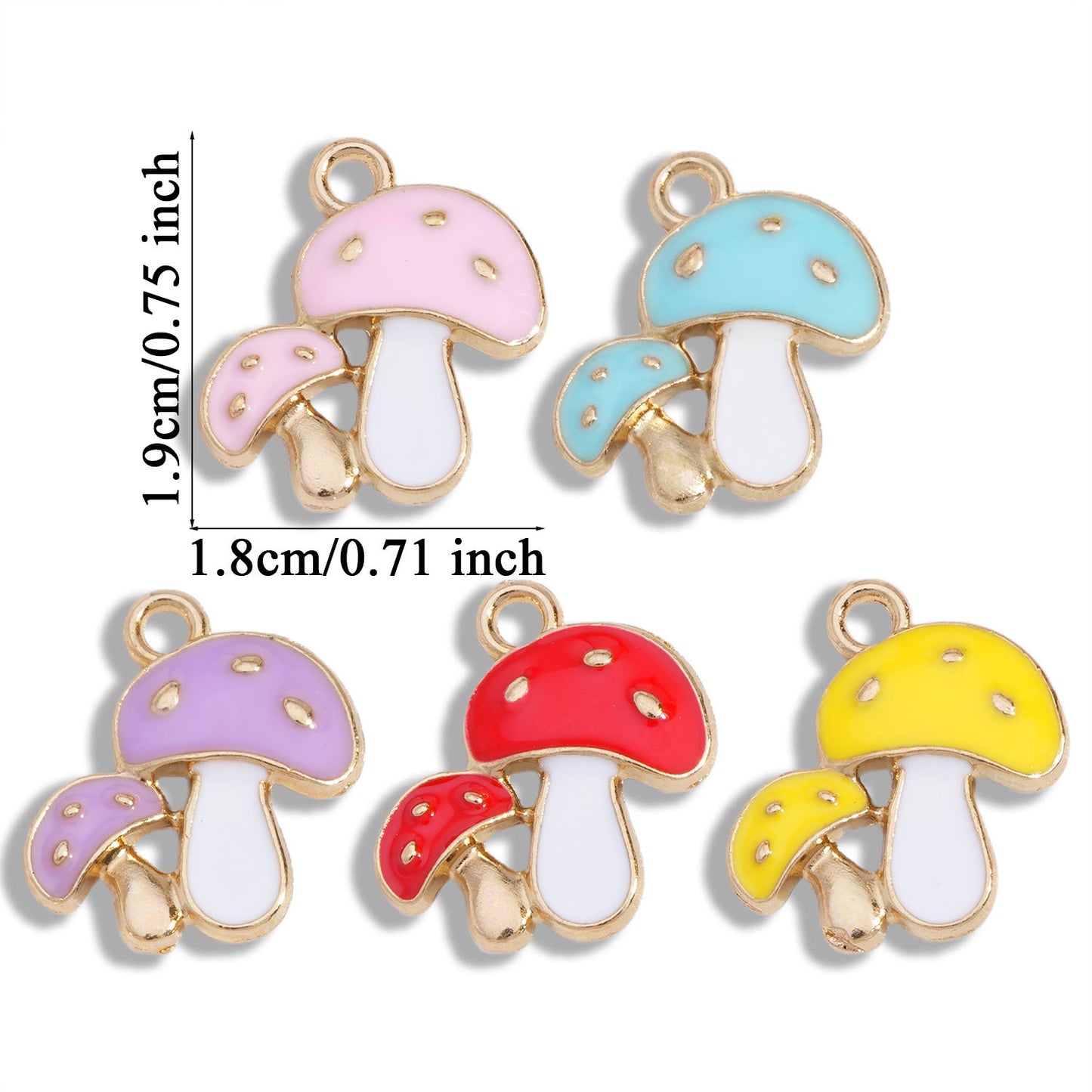Cartoon Multicolor Double Mushroom Pendant
