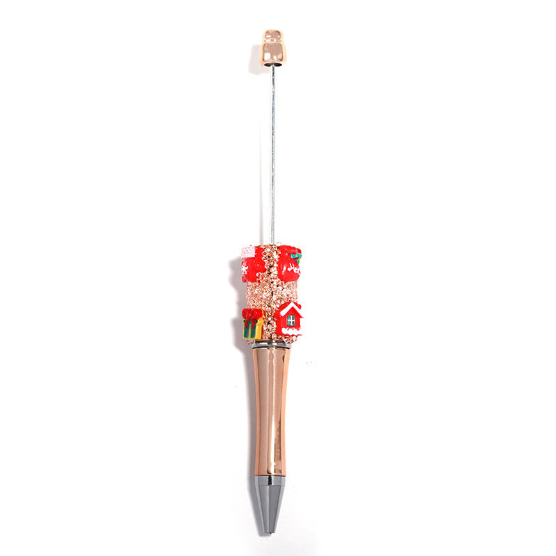 Christmas Flower Stringed Pearls Pen