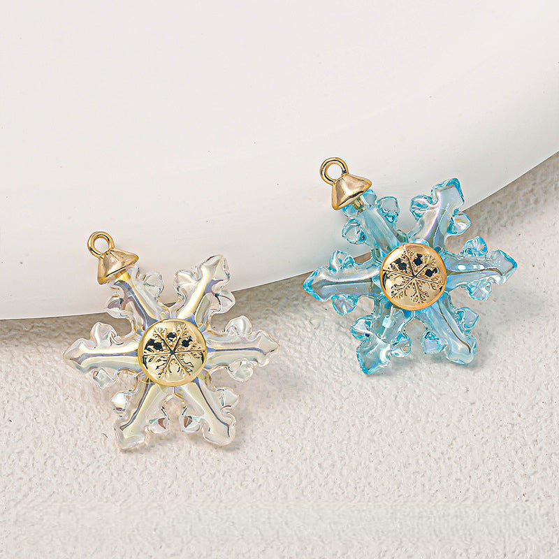 Mabe Transparent Snowflake Alloy Charm