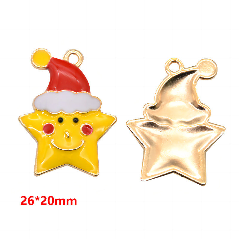 10 Pcs Christmas Series Alloy Hanging Ornaments