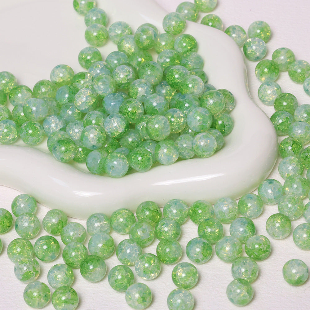 10mm Crackle Beads Jade  Glass Beads