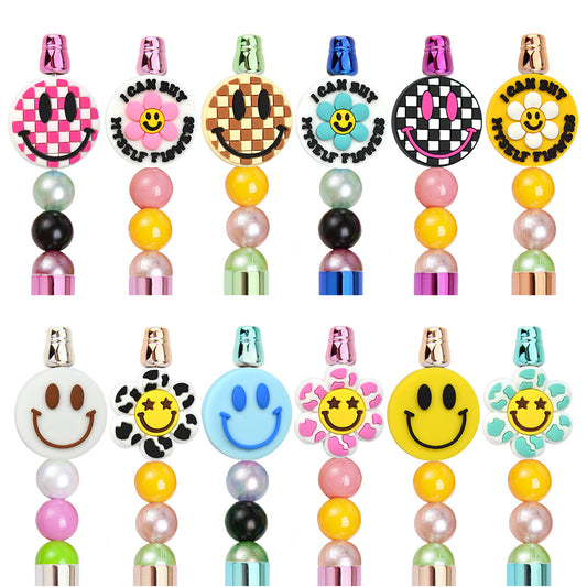 Cute Flower Handmade Beaded Silicone Focal Beads