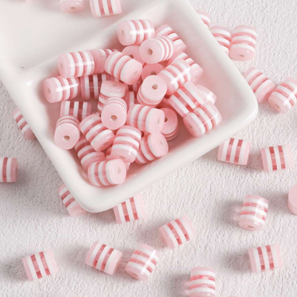 Color Striped Resin beadable beads