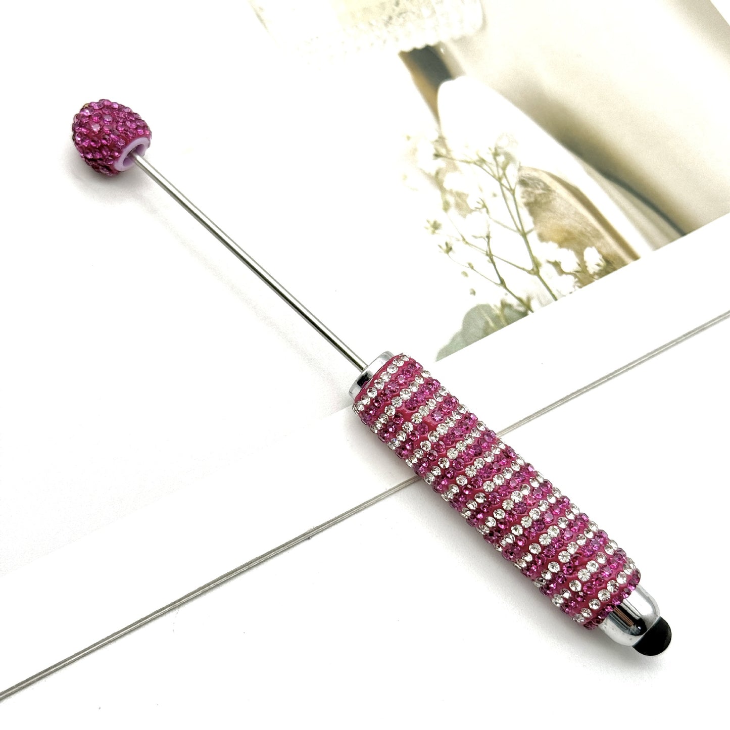 Touch screen Striped Full Diamond Beaded Pen