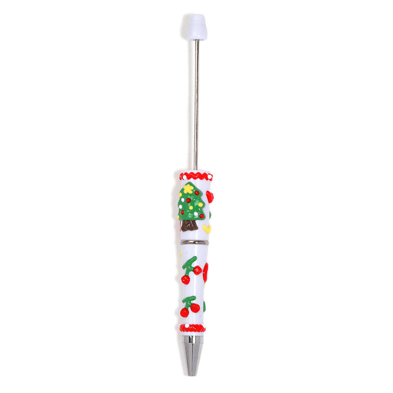 Christmas Hand Painted Beaded Pen