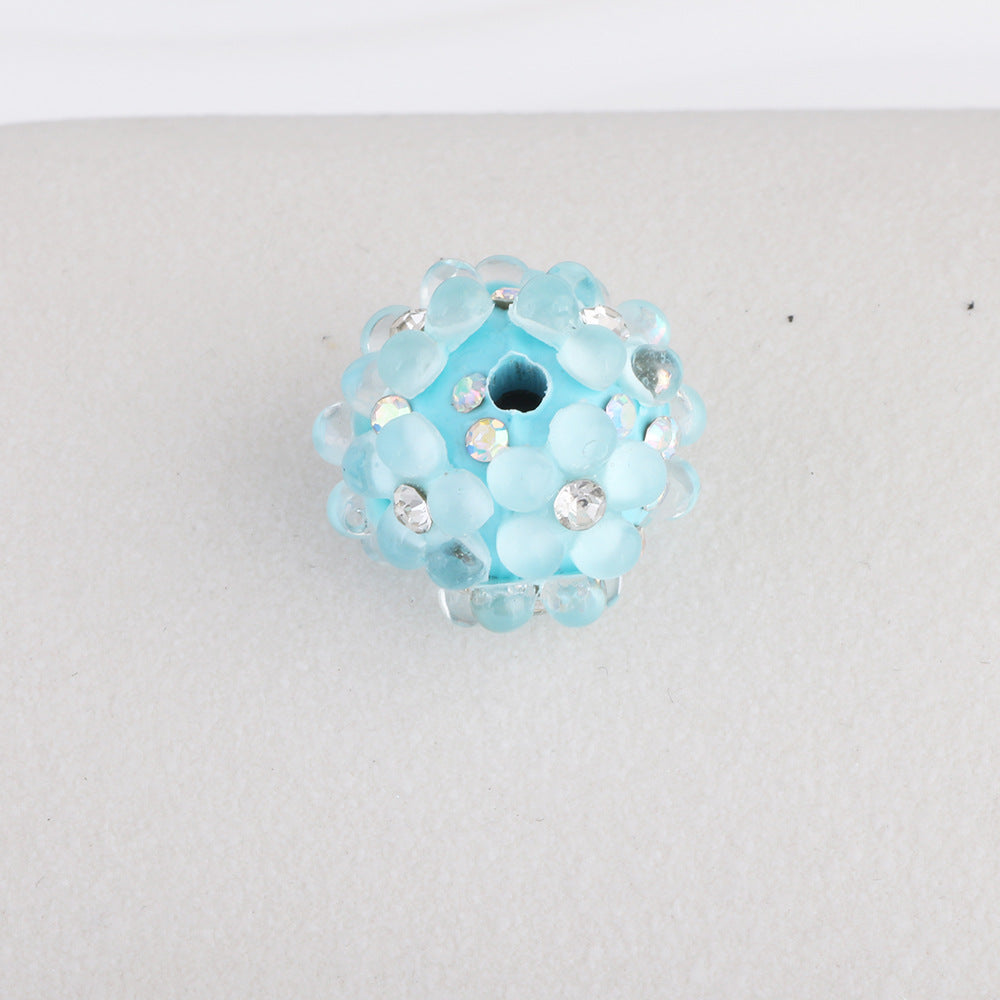 Inlaid Diamond Flower Bubble Beads