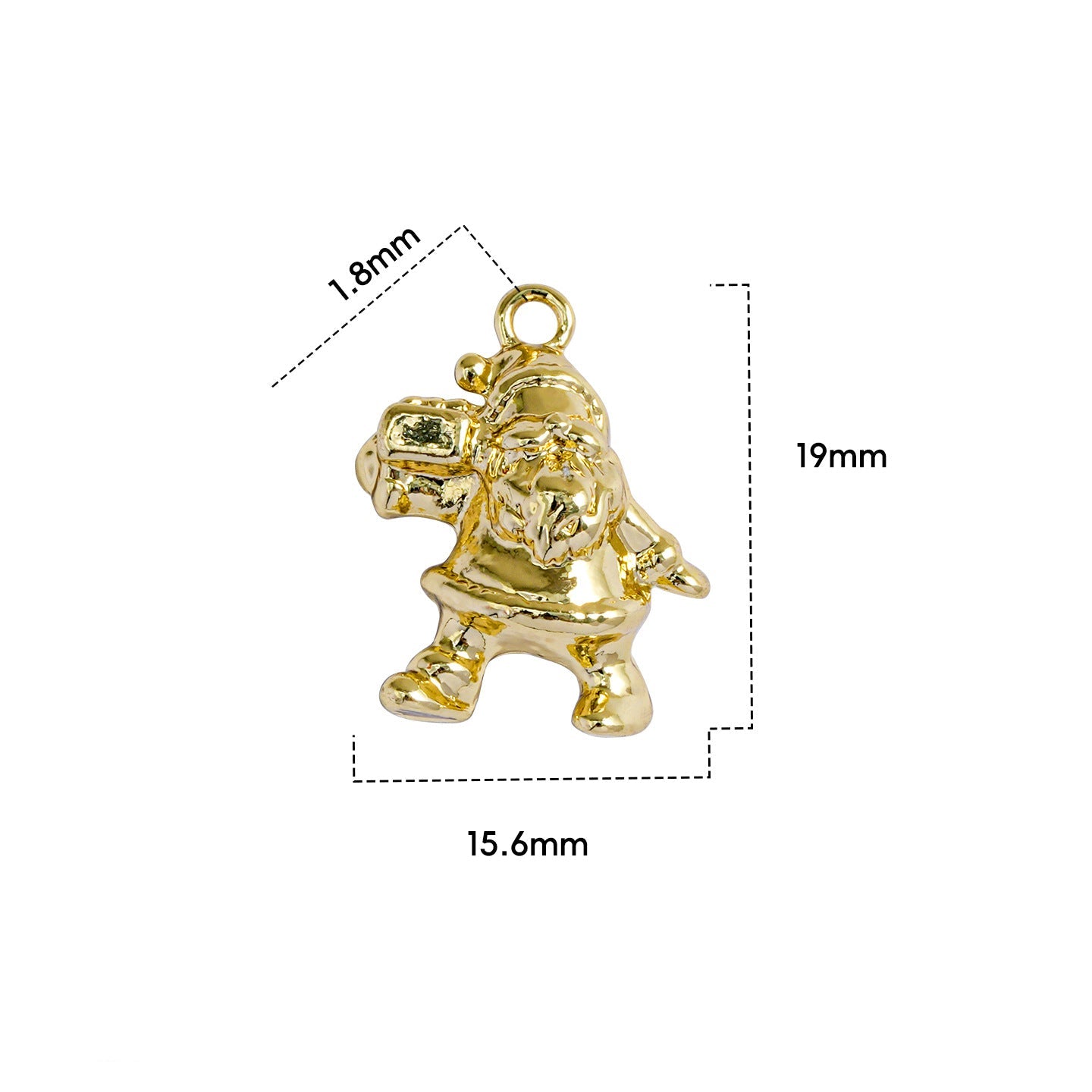 Christmas Series Santa Claus Holding Gift Box Charm