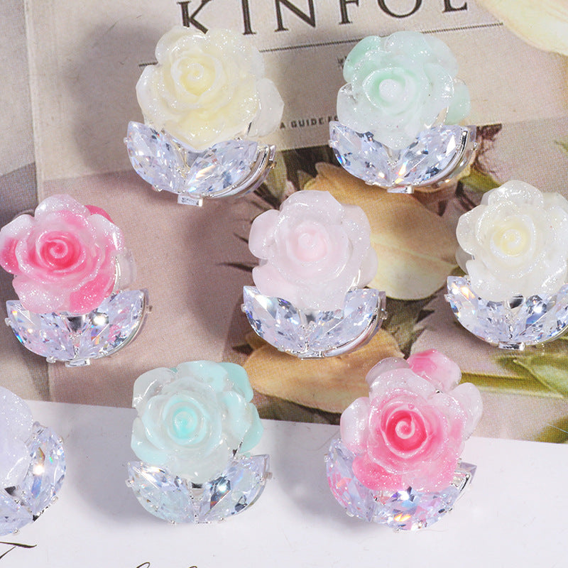Transparent texture gradient color rose flower ball
