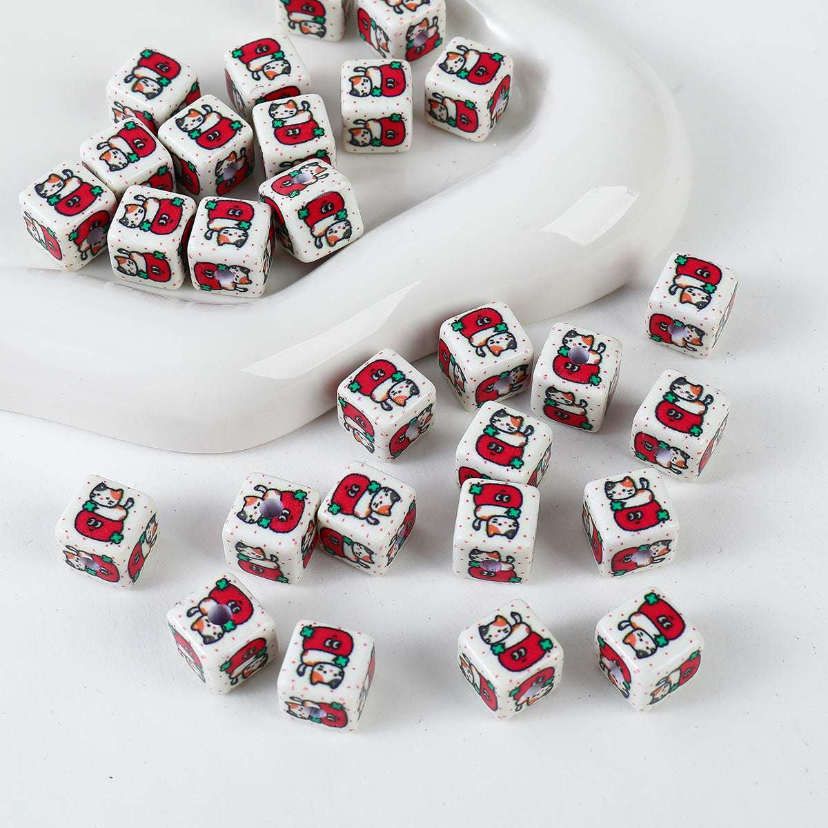 12mm Painted Color Acrylic beads Hamburger Bread Ice Cream Bear Squares