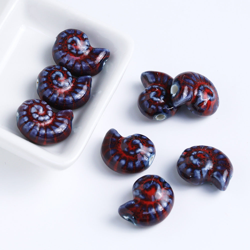 Snail Ceramic conch beadable beads