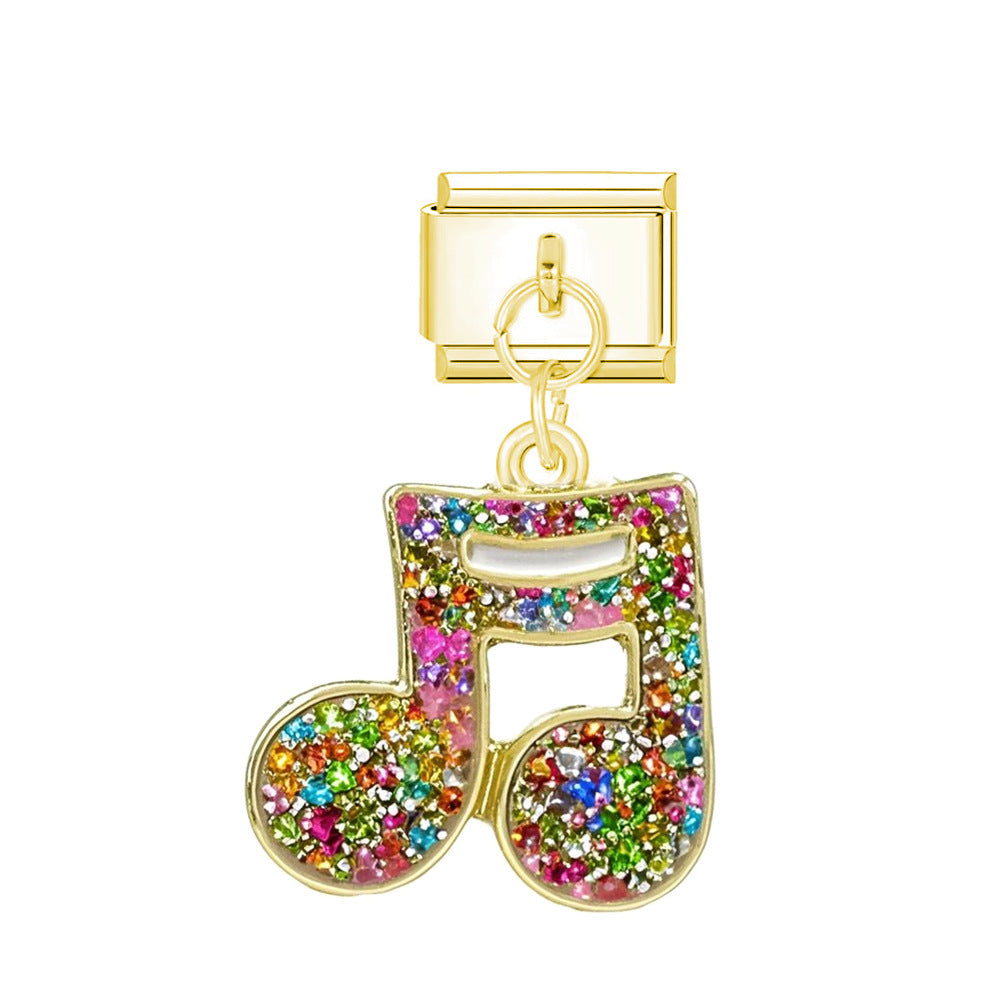 golden  musical note pendant