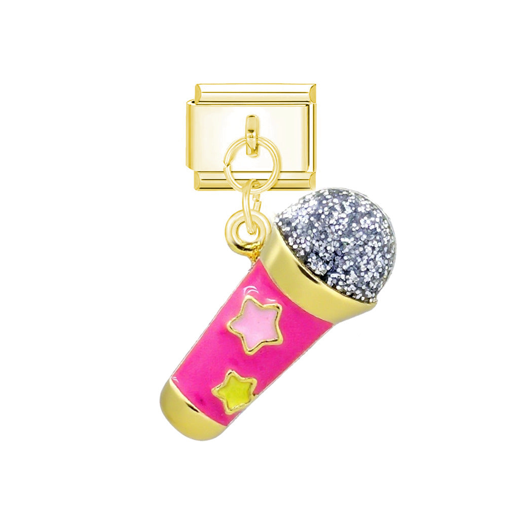 golden pink microphone