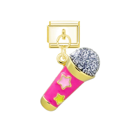 golden pink microphone