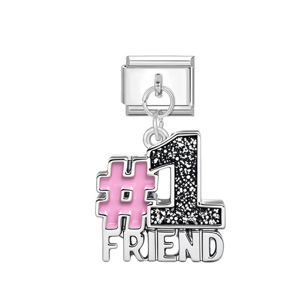silvery friend charm
