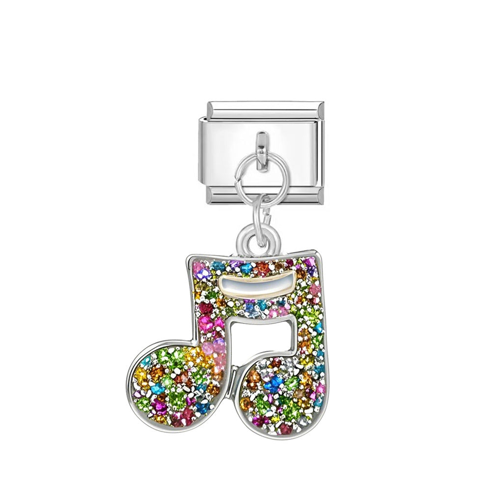 silvery  musical note pendant